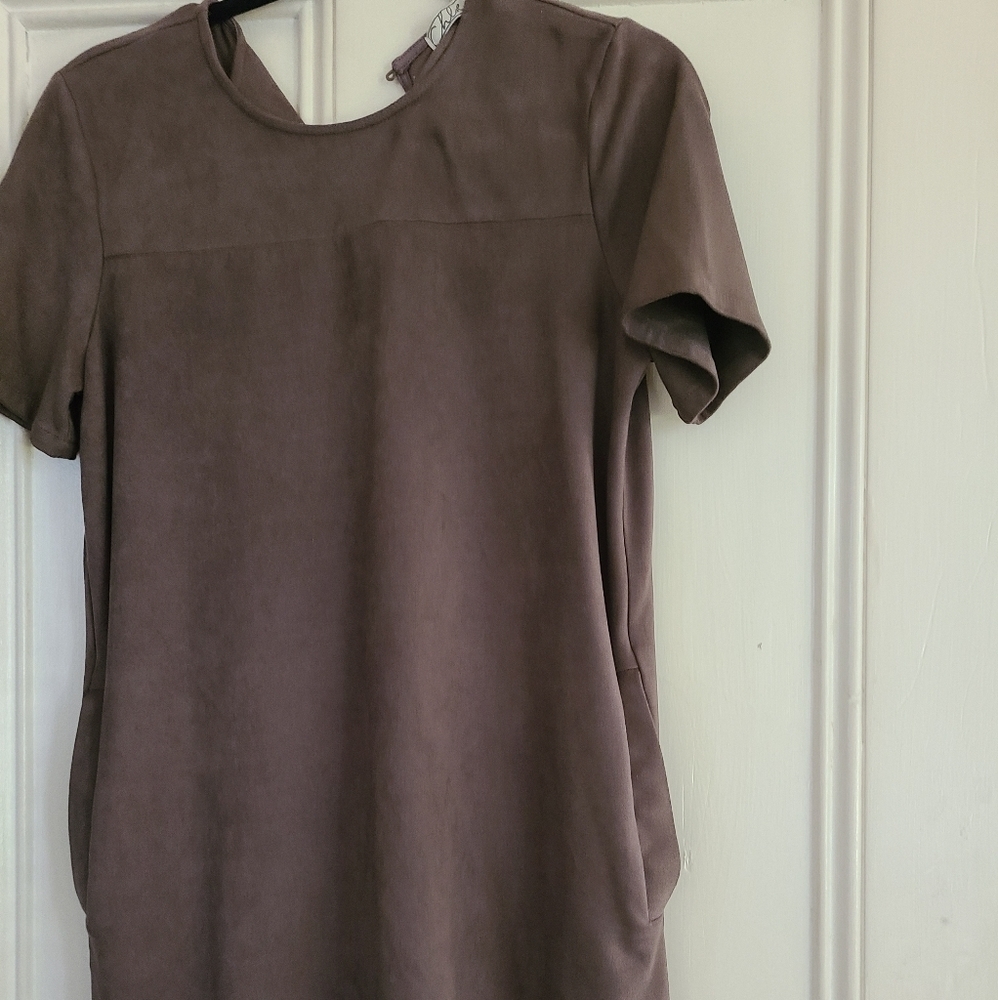 Chloe k brown suede dress